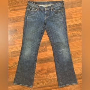 Citizens of Humanity Women Dita Petite Bootcut Low Rise Stretch Jeans Blue